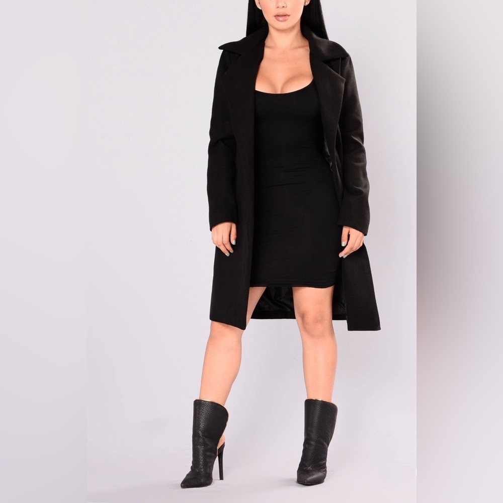 Fashion Nova Black Coat Size S Women's